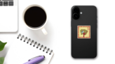 First Days Of Christmas Partridge Sticker on a Phone (New) example