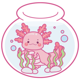 Fish Bowl Axolotl Sticker