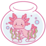 Fish Bowl Axolotl Sticker
