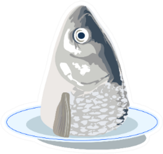 Fish Head On A Platter Holiday Rosh Hashanah Sticker