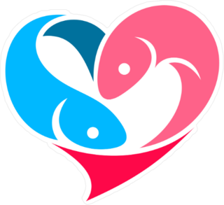 Fish Heart Logo Sticker