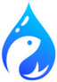 Fish On Water Drop Logo Sticker