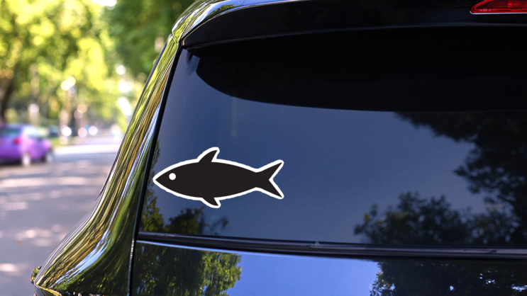 Fish Silhouette Sticker on a Rear Car Window (New) example
