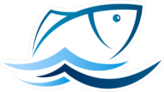 Fish Swimming on Blue Waves Sticker