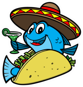Fish Taco Cartoon Sticker