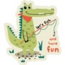 Fisherman Alligator Drawing Sticker