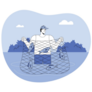 Fisherman Blue Sticker