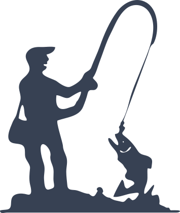 Fisherman Catching A Fish Fishing Sticker