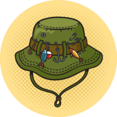 Fisherman Hat Pop Art Sticker