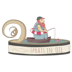 Fisherman On Tin Sticker