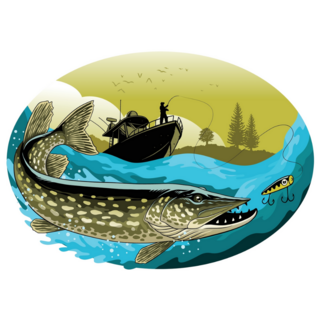 Fisherman Pike Fish Sticker