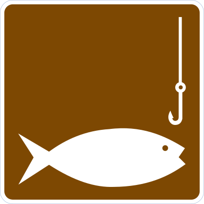 Fishing Fish Sign Sticker