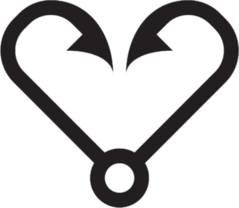 Fishing Hook Heart Icon Sticker
