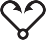 Fishing Hook Heart Icon Sticker