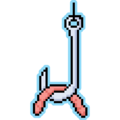 Fishing Hook Pixel Sticker