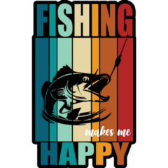 Fishing Makes Me Happy Sticker