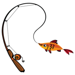 Fishing Rod Cartoon Sticker