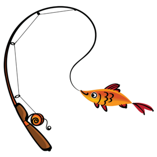 Fishing Rod Cartoon Sticker