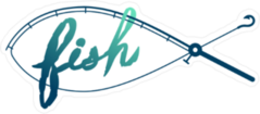 Fishing Rod Fish Sticker