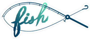 Fishing Rod Fish Sticker