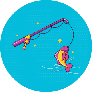 Fishing Rod Sparkle Sticker