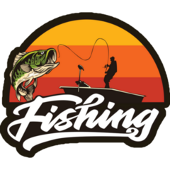 Fishing Sunset Sticker