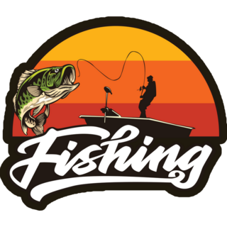 Fishing Sunset Sticker
