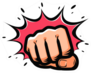 Fist Punching In Pop-art Style Sticker
