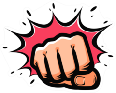 Fist Punching In Pop-art Style Sticker