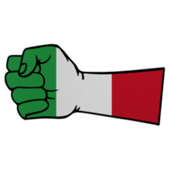 Fist Sign In Colors Of National Flag Italy Sticker