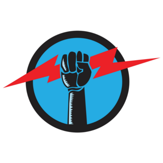 Fist With Lightning Bolt Circle Sticker