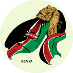 Fisted Hand Holding Kenyan Flag Sticker