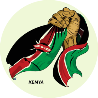 Fisted Hand Holding Kenyan Flag Sticker