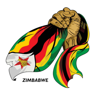 Fisted Hand Holding Zimbabwean Flag Sticker