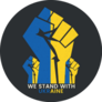 Fists In The Air We Stand With Ukraine Sticker
