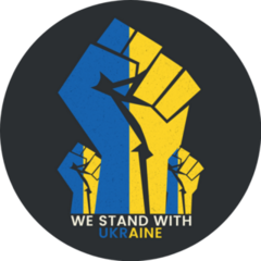 Fists In The Air We Stand With Ukraine Sticker