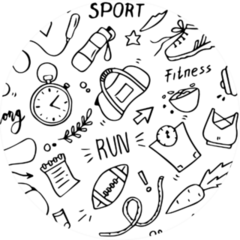 Fitness And Health Pattern Sticker