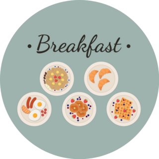 Five Breakfasts Illustration Sticker 