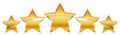 Five Gold Stars Sticker