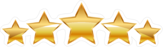 Five Gold Stars Sticker