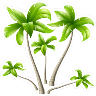 Five Palm Trees Sticker