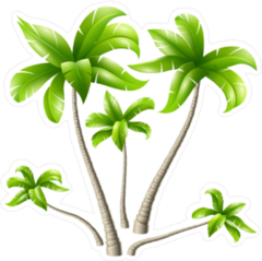 Five Palm Trees Sticker