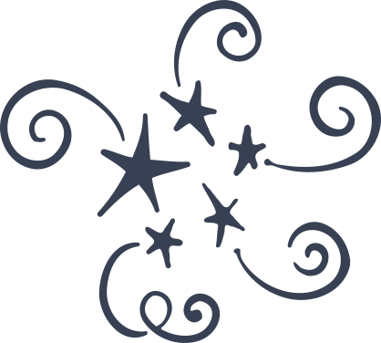 Five Stars With Swirls Sticker