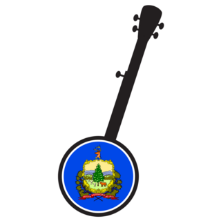 Five String Banjo State Flag Of Vermont Sticker