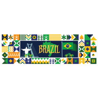 Flag And Map Of Brazil With Traditional Festival Theme Sticker