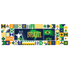 Flag And Map Of Brazil With Traditional Festival Theme Sticker