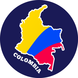 Flag And Map Of Colombia Lettering Sticker