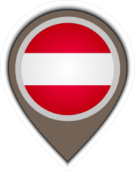 Flag Icon Pin Of Austria Sticker