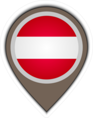 Flag Icon Pin Of Austria Sticker