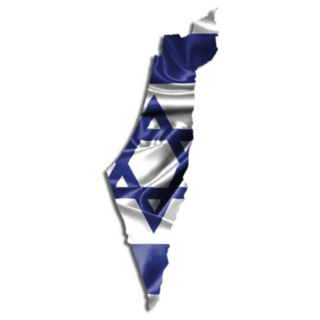 Flag Map Israel Country Sticker